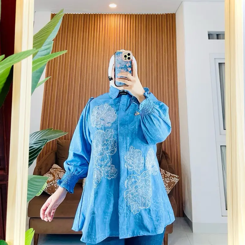 Atasan wanita terbaru//kemeja katun lembut bordir hayda 5
