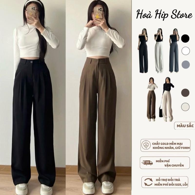 Quần Vải, Ống Suông Cạp Cao 1 Cúc, Dành Cho Nữ, Chất GOLD Siêu Mềm Nhẹ , Tôn Dáng Dễ Phối Đồ Q668