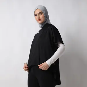 HIA Everywear Yumna Outer Hoodie Sleeveless Sport Wanita Bahan Dry Fit  Baju Atasan Muslim Panjang Muslim Panjang Polos