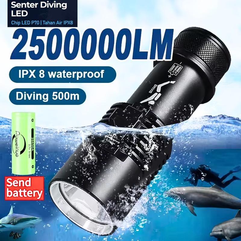 COD G-Gourd Senter selam anti air tahan 20 jam Diving super terang LED Waterproof IPX8 P70 G299 1