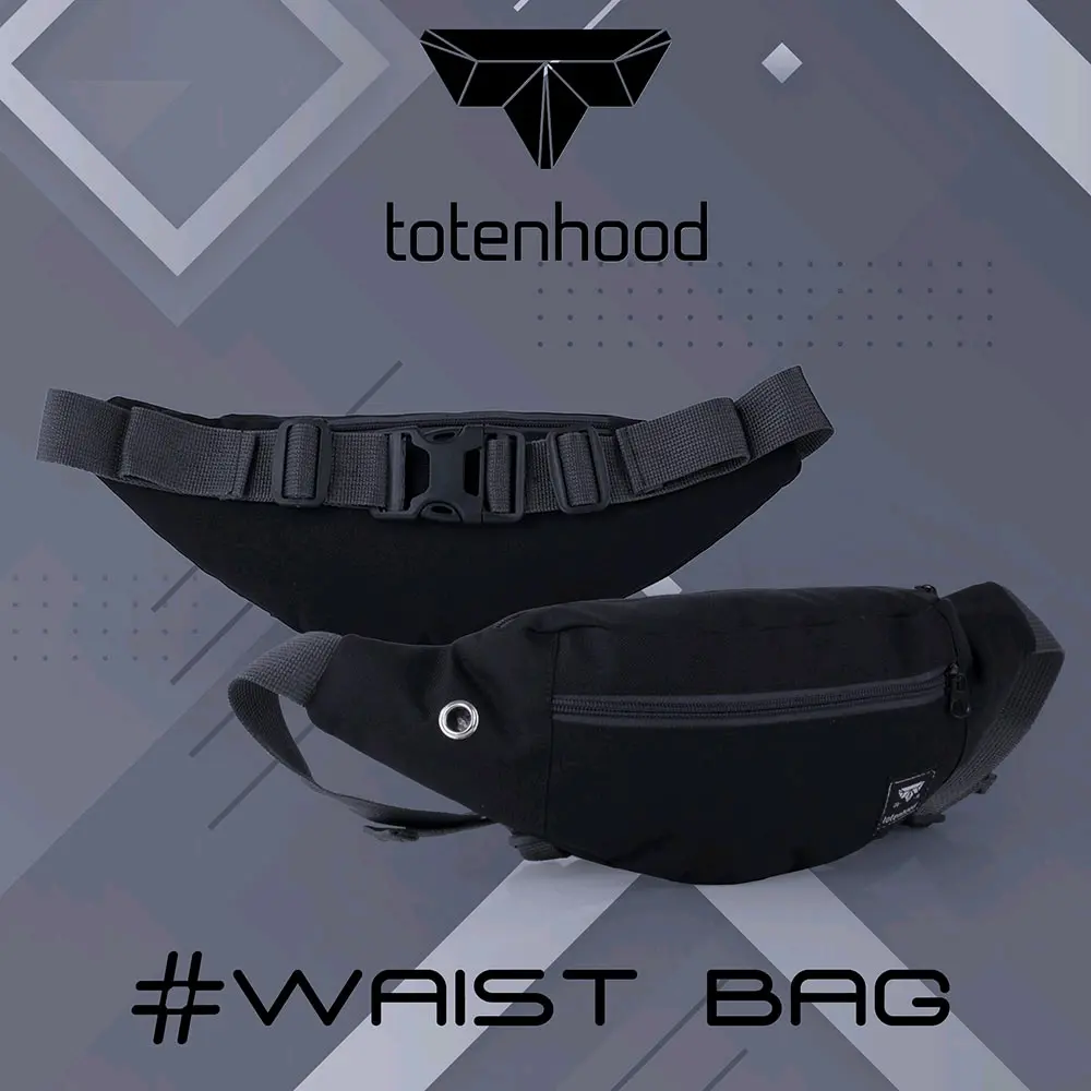 Tas Waist Bag Pria Totenhood MR 451 TH Traveling Hitam Pinggang