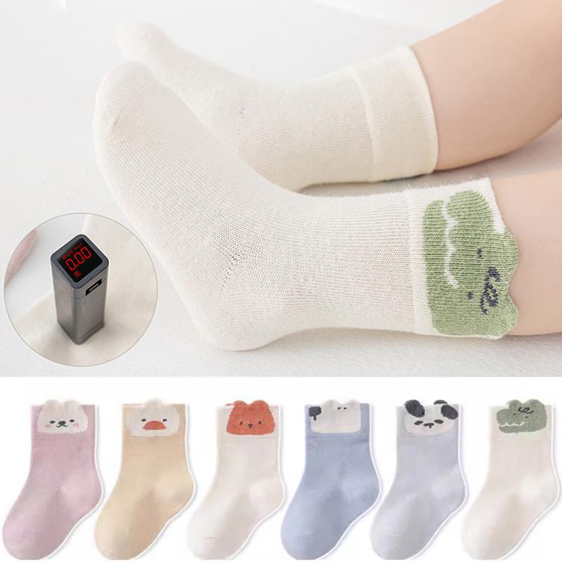 3 đôi tất trẻ em hình động vật dễ thương, tất mắt cá chân mềm mại thoải mái cho trẻ mới biết đi, tất trẻ em hoạt hình bé trai bé gái.