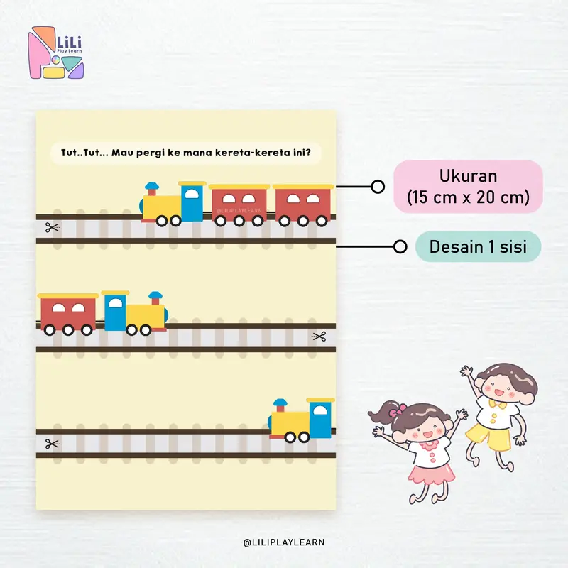 Lili Play Learn - Buku Aktivitas Menggunting - Stimulasi Motorik Halus Anak 3+ 2