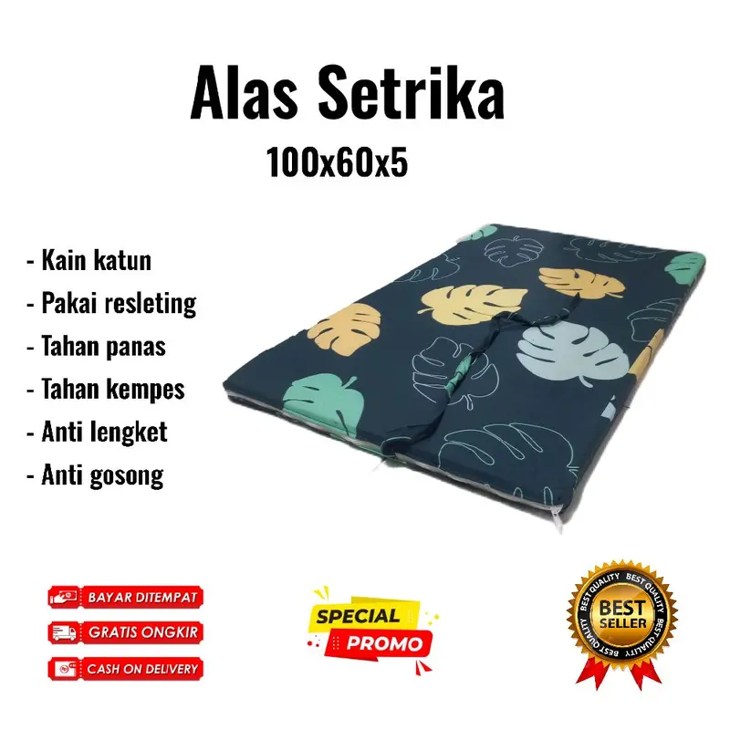 Alas Setrika Busa Jumbo Portable Uk 100x60x5 Alas Gosok Anti Lengket Tahan Panas Busa Padat Terdapat tali untuk mengikat gulungan Gantungan 5