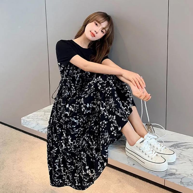 Product Introduction of Women's Summer Dress Mid-Length Floral Printed Boho Casual Daily Chiffon Dress 15