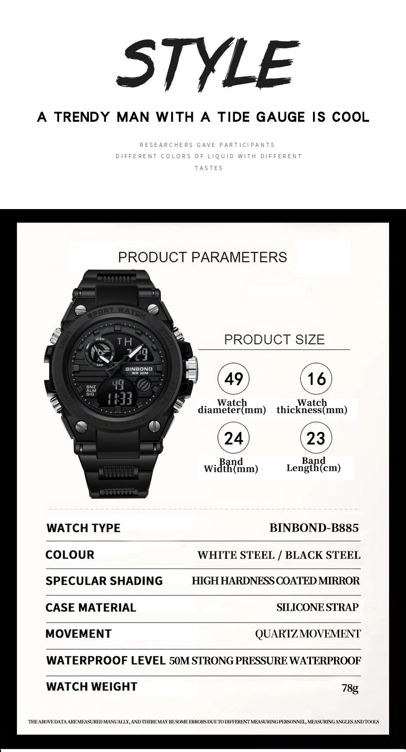 Product Introduction of Fashion electronic watch 3c digital display waterproof luminous accurate timing watch 40