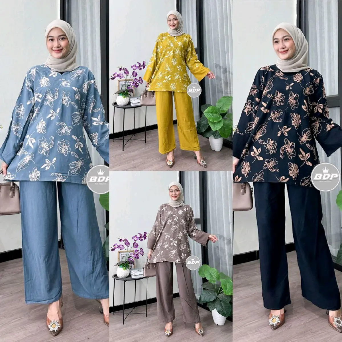 Setelan Panjang Wanita Rayon Asyana Dewasa Ukuran 110cm - Baju, Panjang celana 100cm
