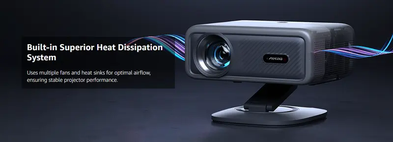 Product Introduction of Fathersdaygifts AuKing 800 ANSI Lumen Portable Projector 1080P Support 4K Gaming | Netflix Certified Outdoor Movie Projector with Auto Focus & Keystone | 3D Dolby Audio, WiFi 6 & Bluetooth 5.0 for Home Theater, Camping, ( HDMI/USB-C) 6