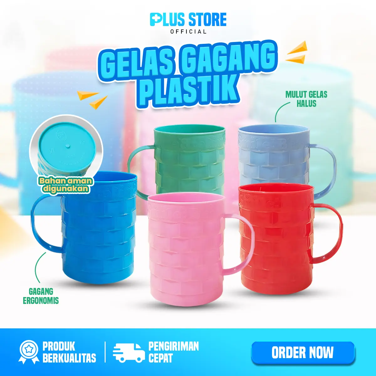 Gelas Cangkir Minum Plastik Murah Motif TIKAR PAMELA