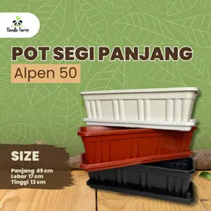 Pot Bunga Tanaman Segi Panjang Alpen no 50 Plus Tatakan