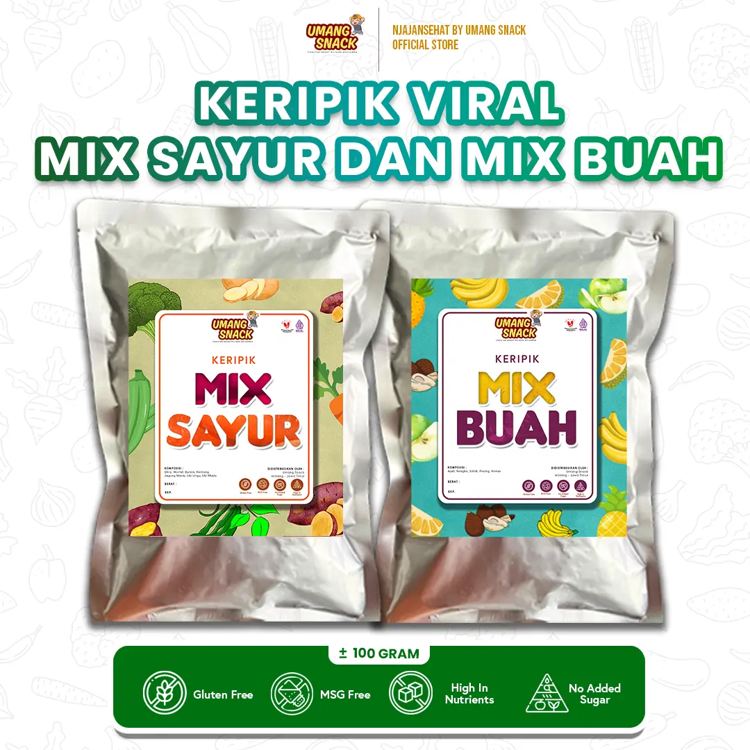 NJAJANSEHAT - KERIPIK MIX SAYUR DAN BUAH 100 GRAM Chips