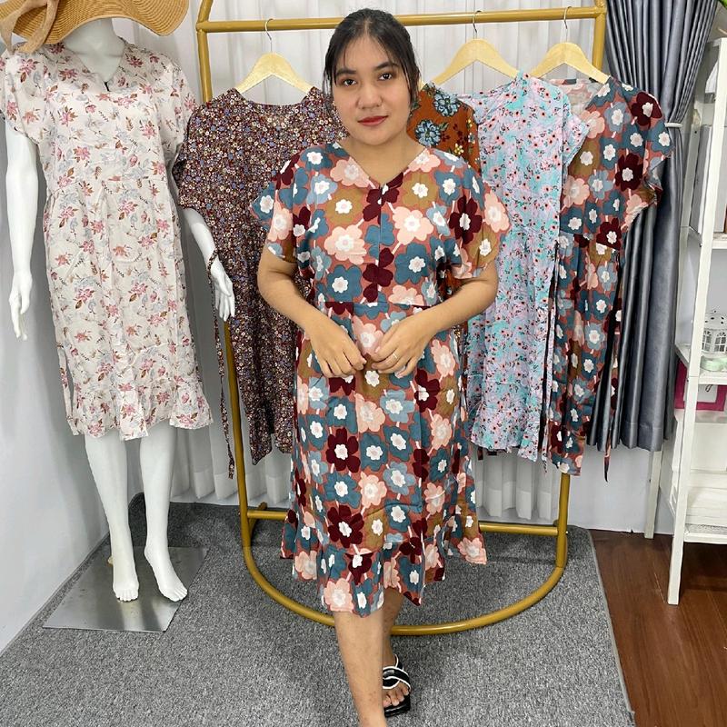 Dress RUFFEL Daster Bahan Rayon Premium Grade A FULL OBRAS DOBEL JAHITAN  Tangan Pertama Konveksi Sendiri 9