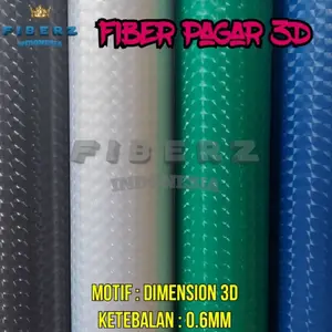 FIBERZ - Fiber Plastik Penutup Pagar Motif DIMENSION 3D Meteran