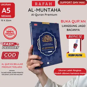 Rafah Al-Qur'an Al Muntaha ukuran A5 Sedang FULL WARNA Premium Terjemah Per Kalimat Tajwid Kode Super Praktis Hadits Pilihan Bonus Tasbih Digital