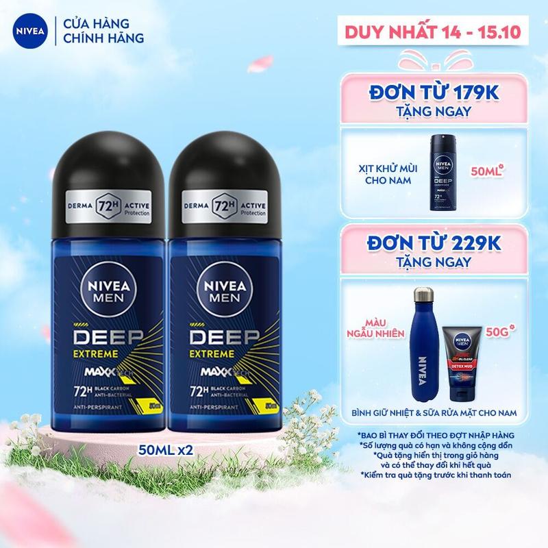 Bộ 2 Lăn Ngăn Mùi NIVEA Men Deep Extreme (50 ml) - 93388x2