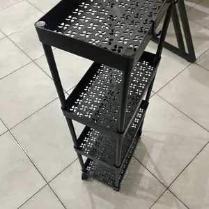 COD LACOOK rak toilet rak serbaguna square rak dapur rak susun 4 tingkat dengan roda