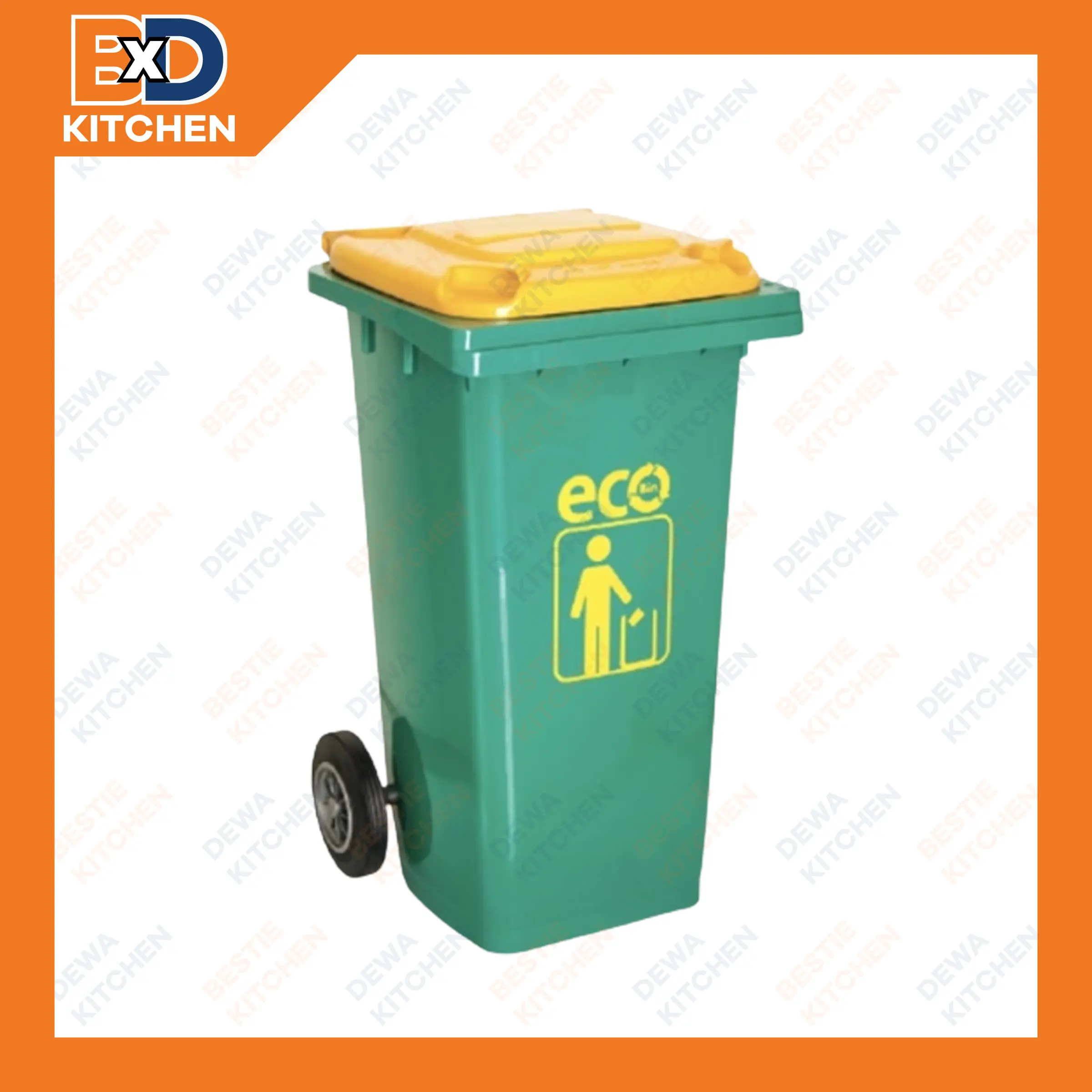 Tempat Sampah Sulo Kotak Atari 100 & 120 Liter Roda Eco Dustbin Green
