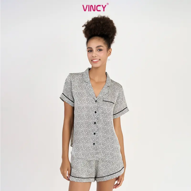 Bộ Quần Áo Short Satin Nữ Vincy BSS108W22 3