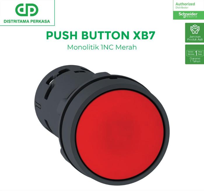 Gambar Schneider Push Button XB7 Monolitik 1NC Merah - XB7NA42 dari DP Electric Kota Tangerang Tokopedia