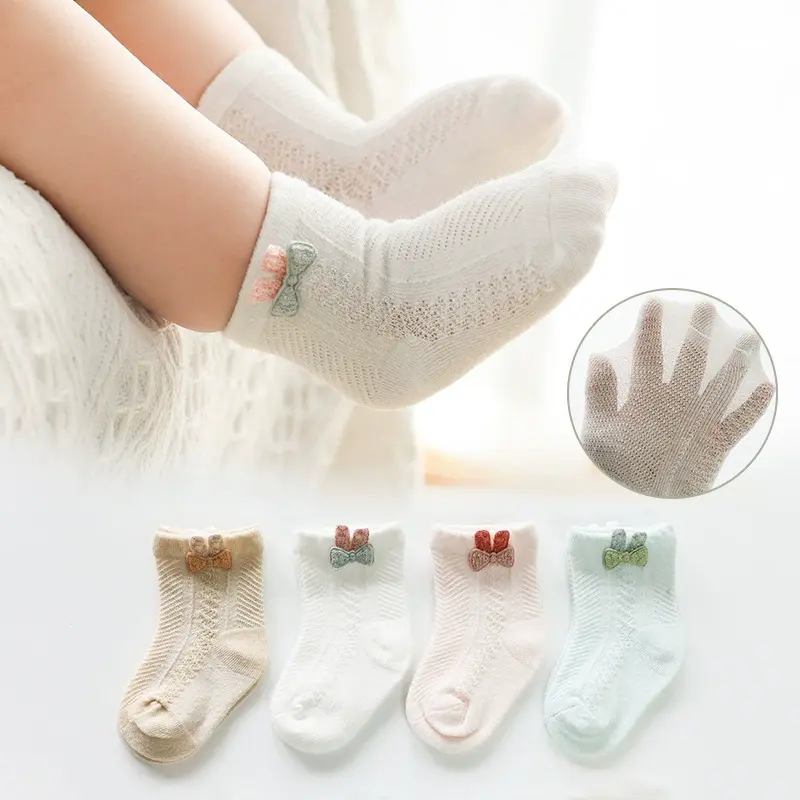 Newborn Baby Socks Mesh Breathable Cotton Cartoon Cute Cozy Animal Infant Short Tabi Comfy Solid Color Toddlers Sock