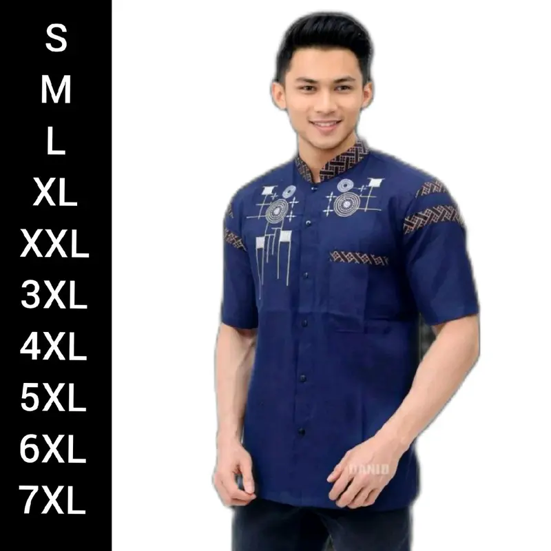 Baju Koko Jumbo Pria Lengan Pendek XXL XXXL 4XL 5XL 6XL 7XL 1
