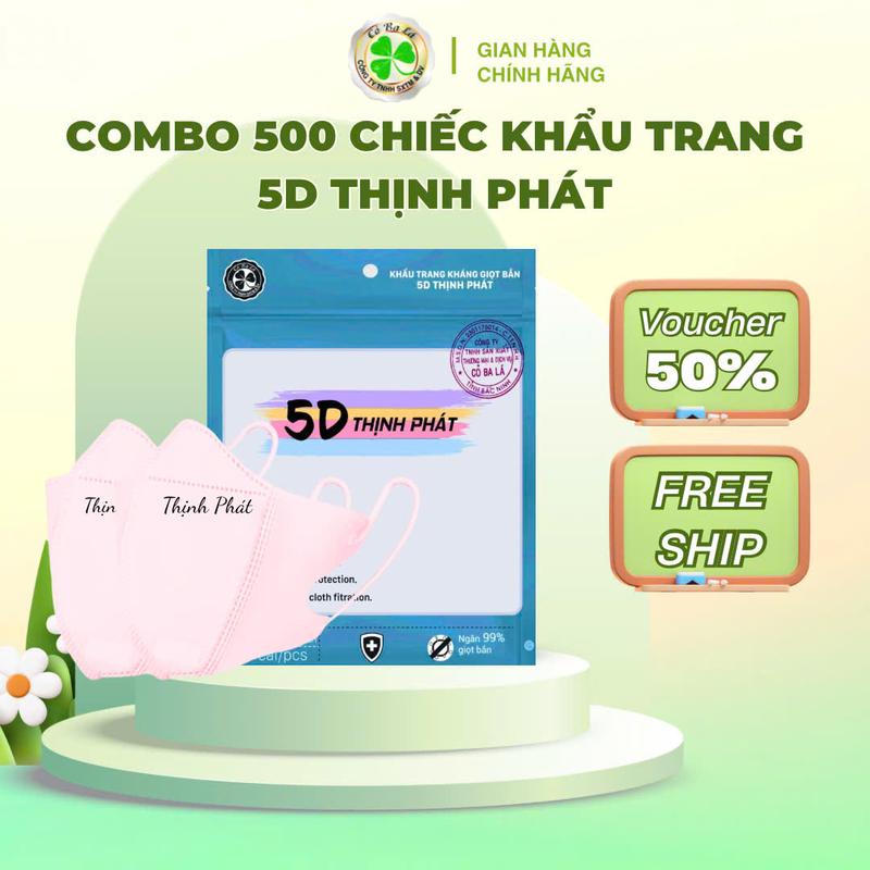 COMBO 500 CHIẾC KHẨU TRANG 5D THỊNH PHÁT Phụ Kiện