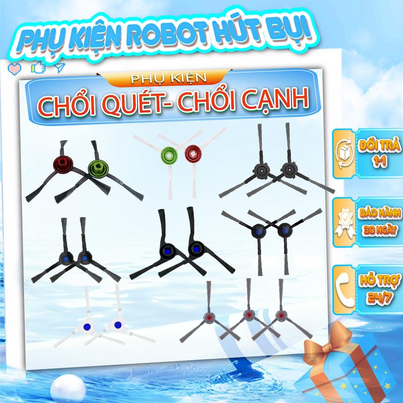 Chổi quét robot hút bụi lau nhà Ecovacs - Chổi cạnh robot hút bụi Ecovacs - Phụ kiện robot hút bụi Ecovacs N30 Pro T5 T8 T9 N5 N8 N10 Ozmo 920 Ozmo 950 N9 plus DN33 DN35 T10 T20 X1 X2 Omni T50 Pro X8 - Chổi robot hút bụi lau nhà Deebot
