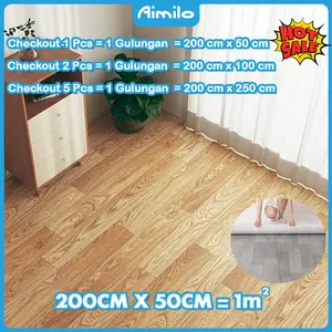 PVC LANTAI | 50CM X 200CM @2MM | ANTI NODA & BISA DI PEL | TEKSTUR KULIT JERUK PRAKTIS BISA DIPOTONG karpet
