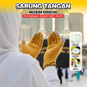 ANP88 - Sarung Tangan Musim Dingin Haji Umroh Touchscreen Pria Wanita Bahan Serat Berkualitas Support Layar HP Perlengkapan Ibadah