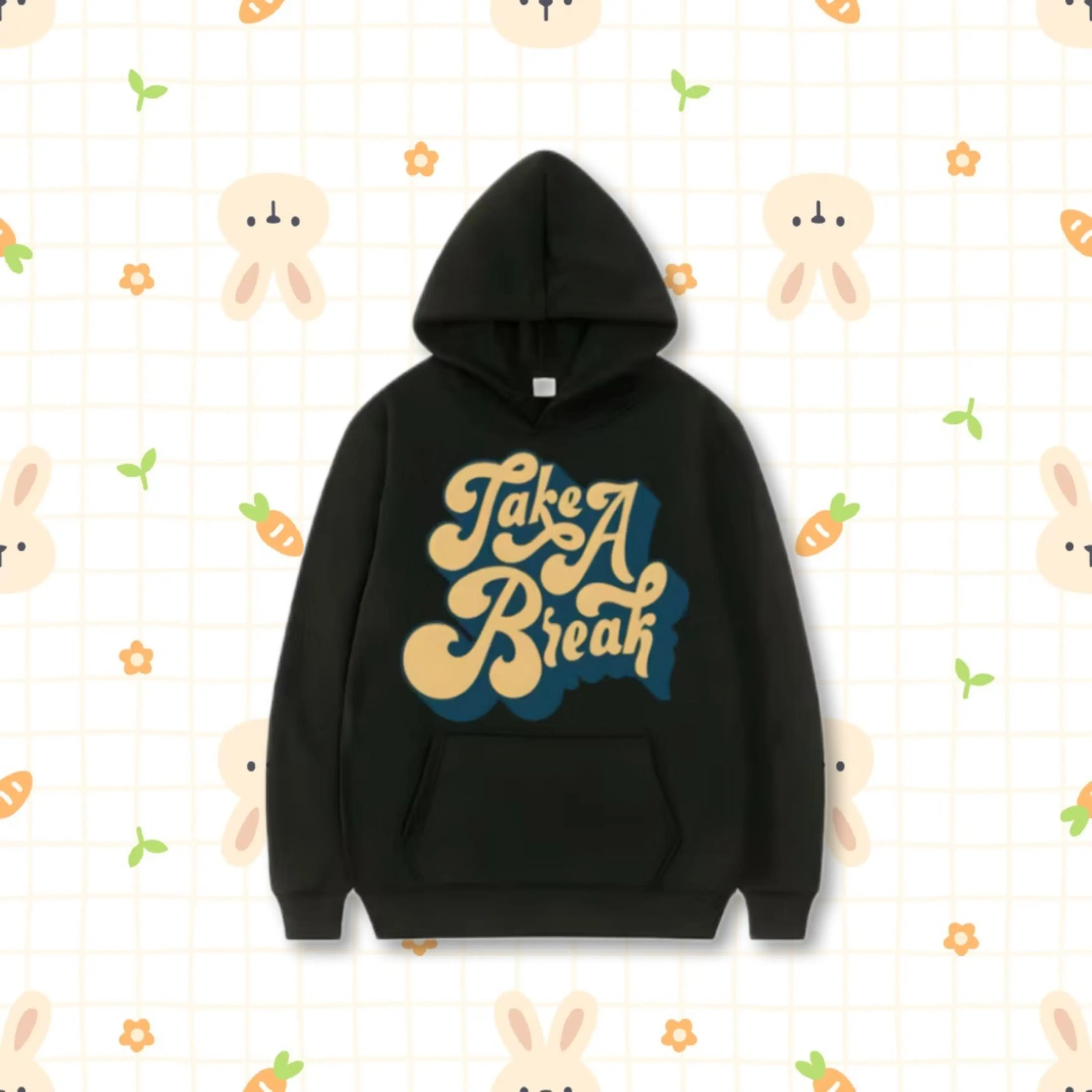 Rag Clothes Sweater Hoodie Anak Perempuan Take A Break Bahan Fleece 5-15 Tahun