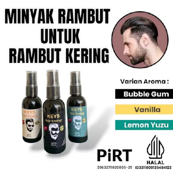 BUNDLING] 3 pcs Keys Hair Energy Bubble Gum + Lemon Yuzu + Vanilla Buat Rambut Sehat Mengkilau dan Wangi Sepanjang Hari Haircare Perawatan Perawatan Perawatan minyak rambut makarizo pria Melembutkan Penghitam Shampo Menghitamkan Ketombe Rontok