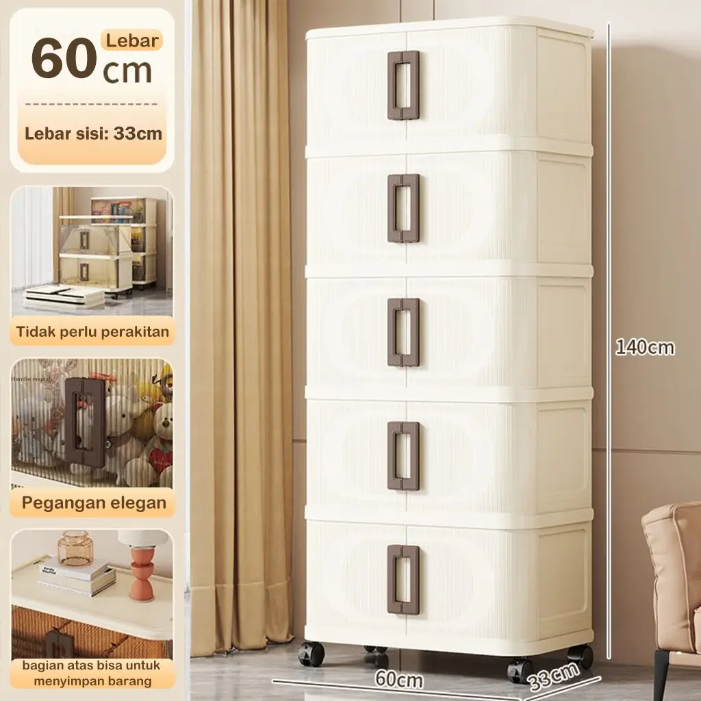 60cm-Putih krem-5 Susun