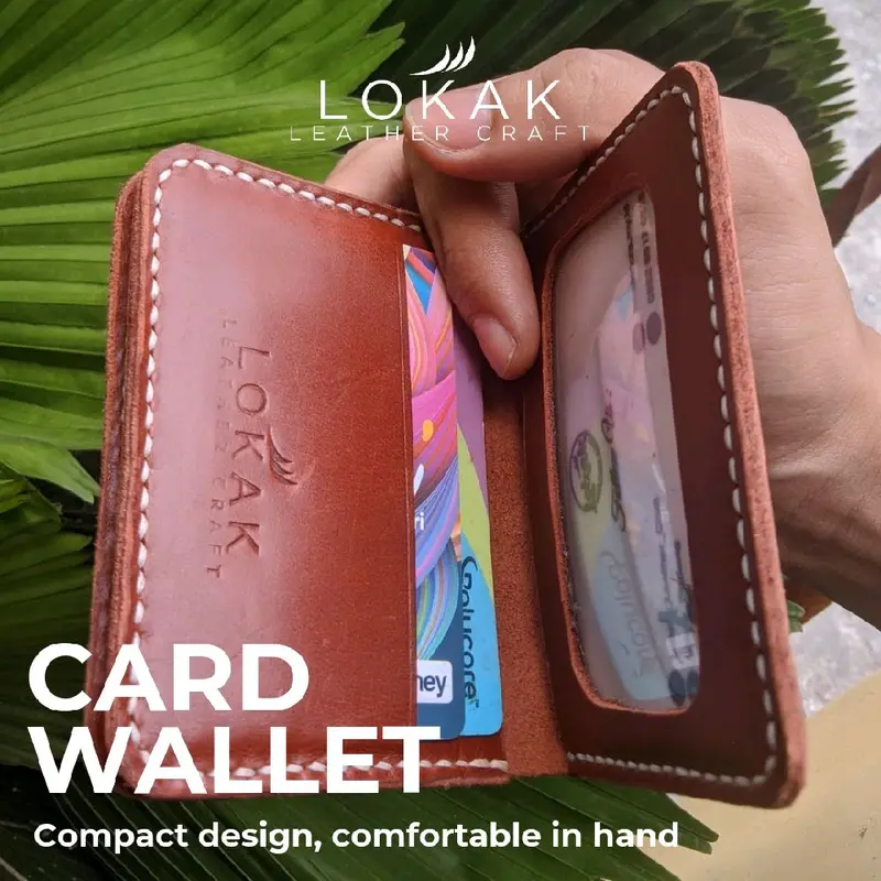 Dompet Pria dan Wanita Kulit Asli dengan Slot Window ID Card model lipat, Card Wallet Lokak – Dompet Kartu dan Uang 2
