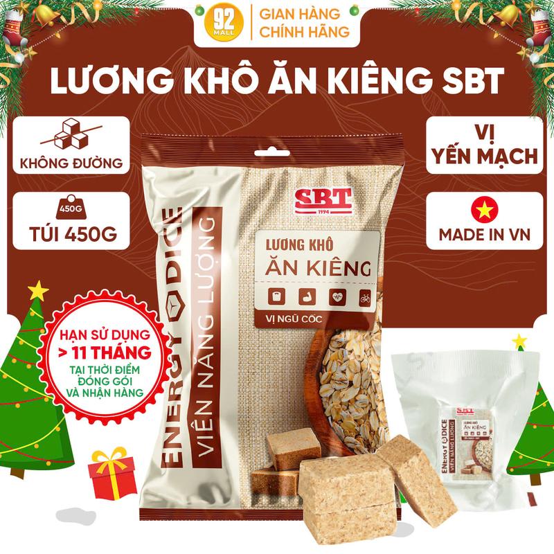 Lương Khô Ăn Kiêng Yến Mạch SBT Túi 475g Ít Calo Thơm Ngon Snack Ăn Vặt