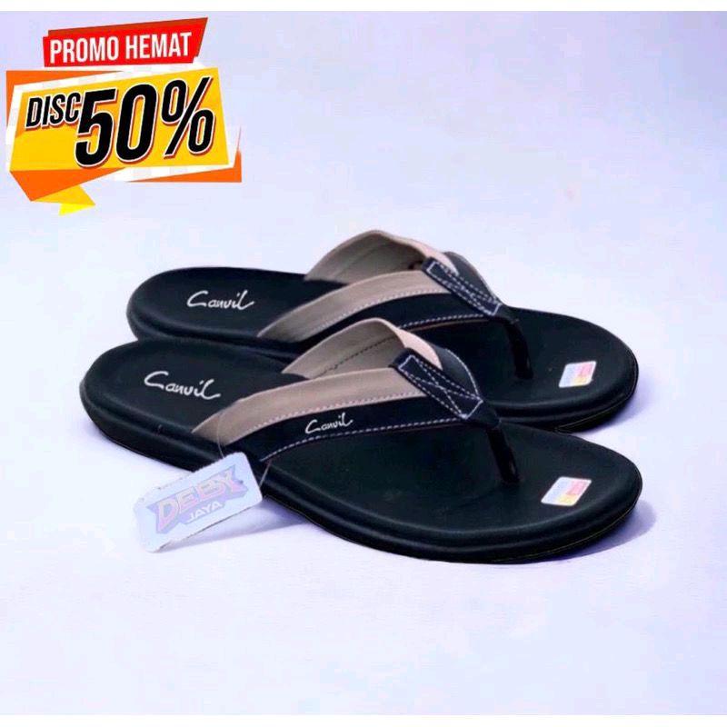 Sandal Pria Slop Pria Kulit Original 100% Sendal Casual Kekinian Laki Laki Terbaru 6