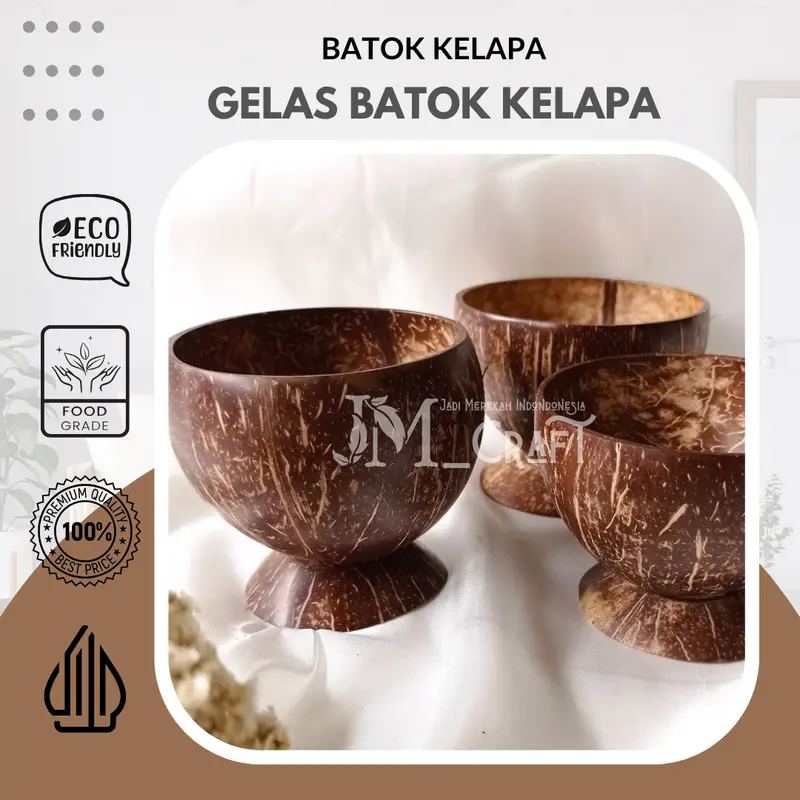 [JMCraft] Gelas Batok Kelapa - Gelas Tempurung Batok Kelapa Klasik - Coconut shell 0