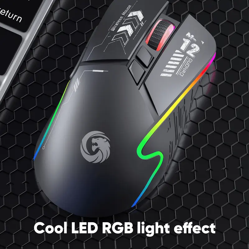 MOFii Gaming Mouse Wireless Bluetooth + 2.4G RGB Lights Rechargeable Baterai Type-C Fast Charging M12 4