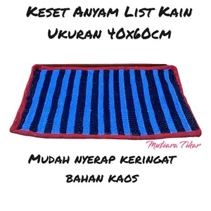 Keset Anyam List Kain Ukuran 40x60cm Random - Menyerap Air dengan Baik - Lantai antislip