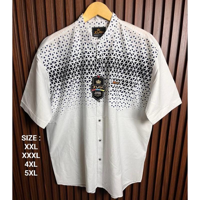 Kemeja Pria Motif Lengan Pendek Katun Jumbo dan Standar 1