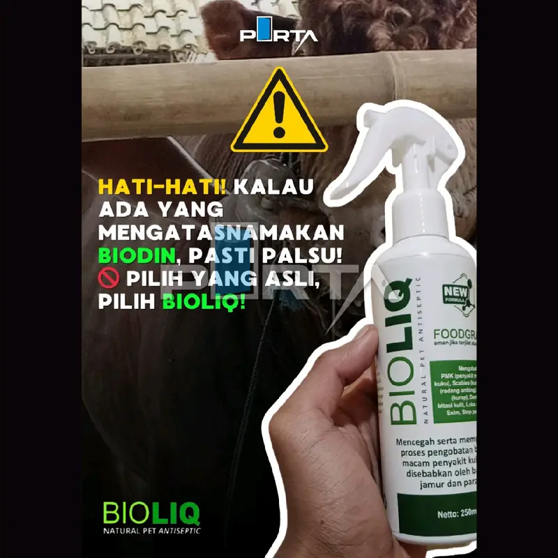 BIOLIQ 250ml OBAT SAPI PMK SAPI GAK MAU MAKAN PENYAKIT MULUT DAN KUKU IRITASI KULIT SCABIES 1
