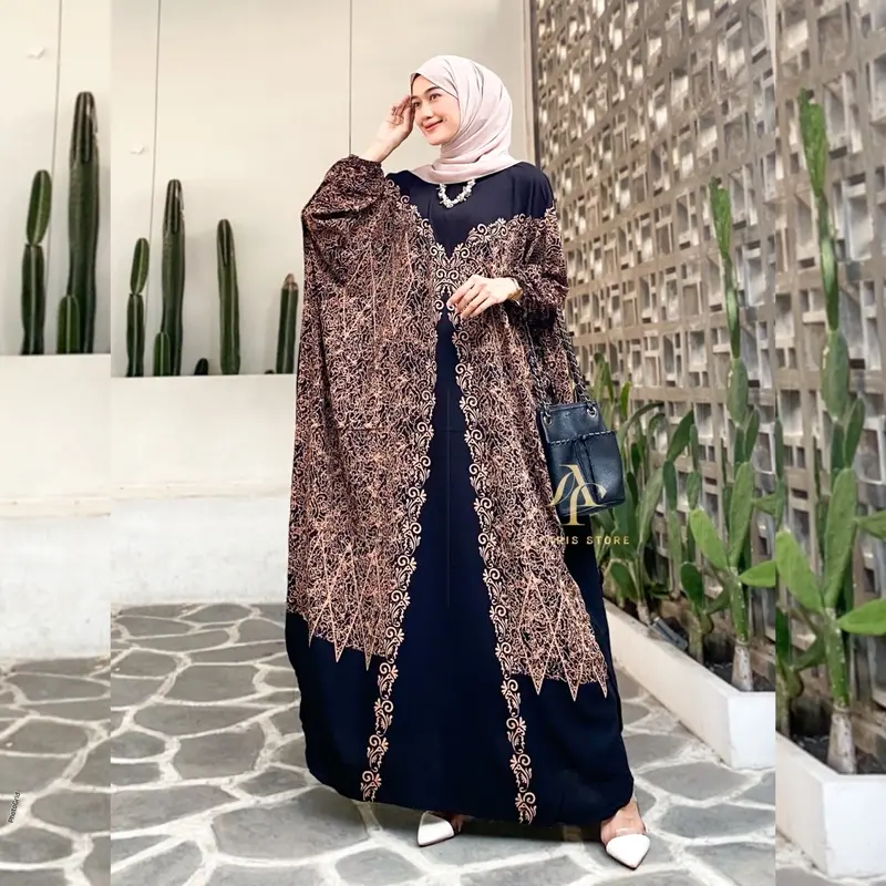 Kaftan Rayon Jumbo Motif Yamka Ld 180 cm Muslim Panjang Nyaman Wanita 0