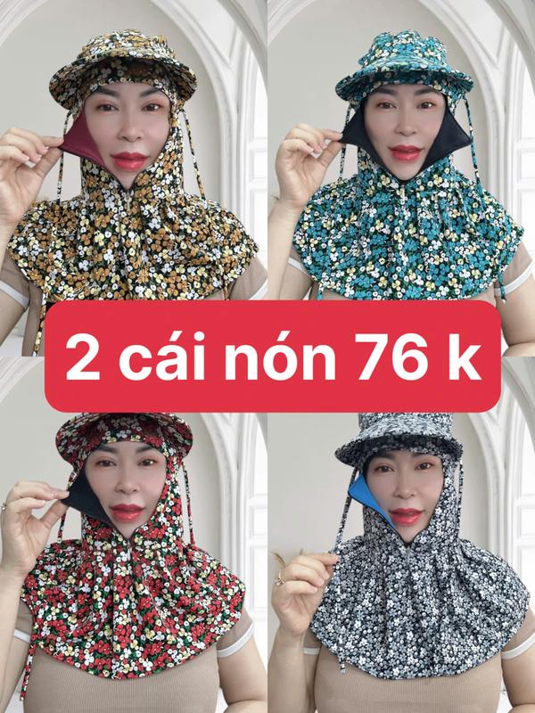 Mũ nónng nắng+mũ nón chống nắng 2 lớp dây kéo giữa vải bông giao ngẫu nhiên -mũ che kín tránh sạm nám tàn nhàng bảo vệ da- Phụ Kiện Đội Đầu