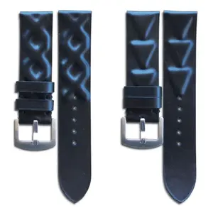 Strap jam tangan kulit asli unik hitam / tali jam tangan kulit asli Kode DN 001/002