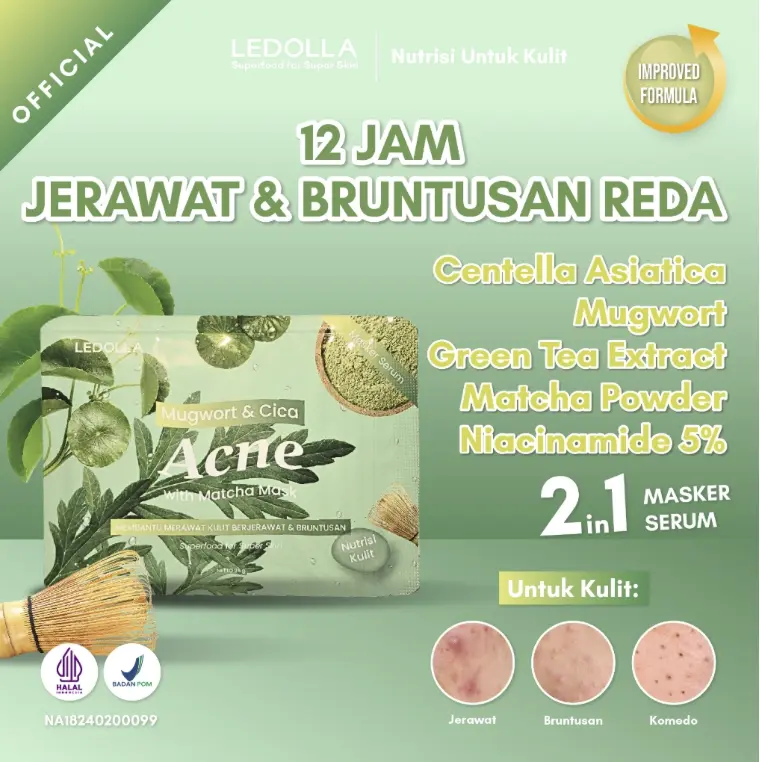 Le d'olla Serum Masker Muka Mugwort & Cica (Acne) Le Dolla Masker Muka Serum Salmon DNA (Glowing) Le De olla Masker Muka Serum Sea Buckthorn (Brightening) 7