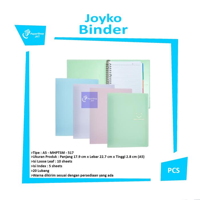 Gambar Joyko Binder Note A5 - Warna Pastel - Pcs - Pastel dari Papershopjkt Kota Administrasi Jakarta Utara Tokopedia