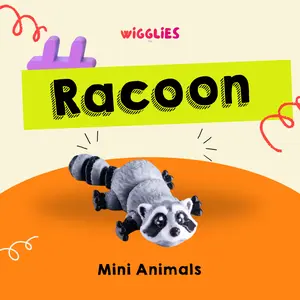 Wigglies Mini Animals Mainan Miniatur Hewan - Racoon