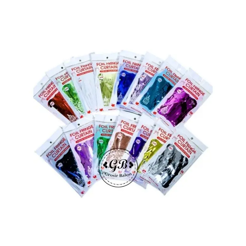 TIRAI DEKOR / FOIL FRINGE CURTAIN / TIRAI PESTA / TIRAI ULANG TAHUN
