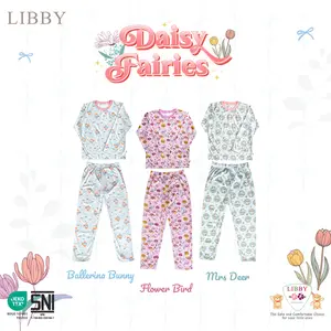 XXX LIBBY Setelan Piyama Oblong Panjang Anak Perempuan Besar Motif Unisex (1 stel) | Lovely Cake | Daisy Fairies