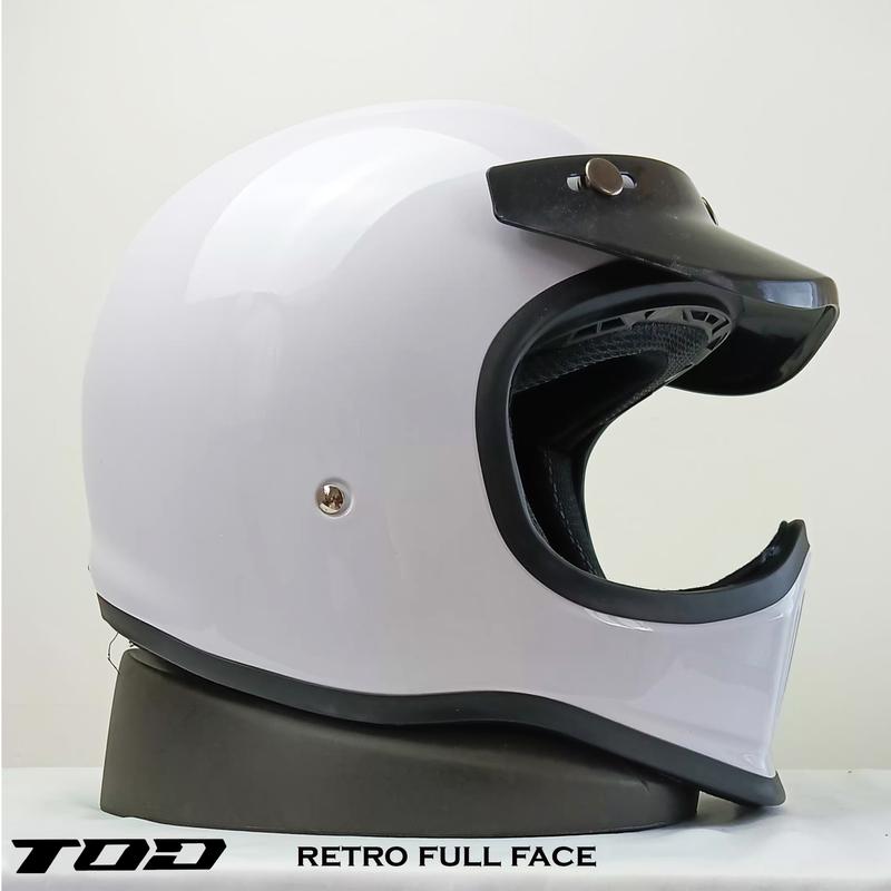 HELM RETRO CAKIL FULL FACE HITAM DAY DEWASA PRIA WANITA ORIGINAL SNI 9