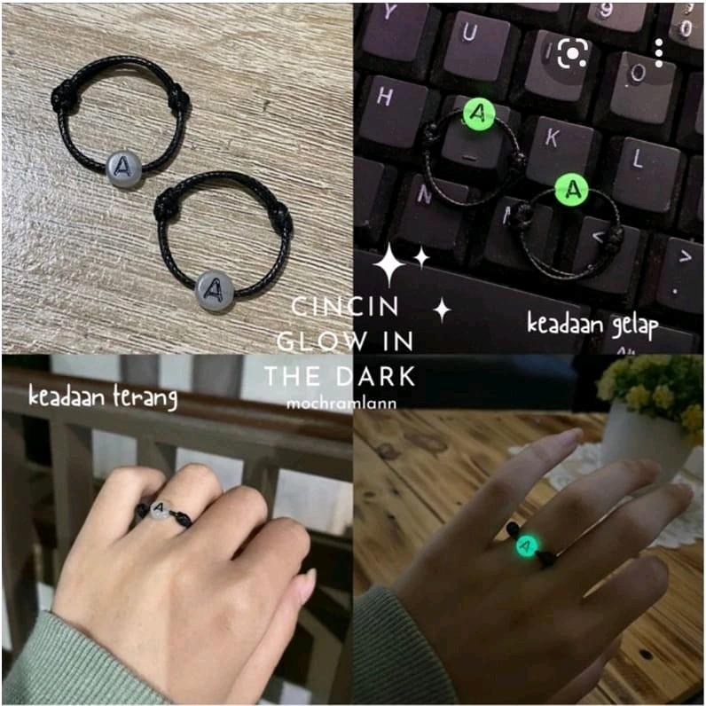 Cincin Unik /Tali Tridatu Bali / Tali Hitam/ Glow In Dark Rings 2